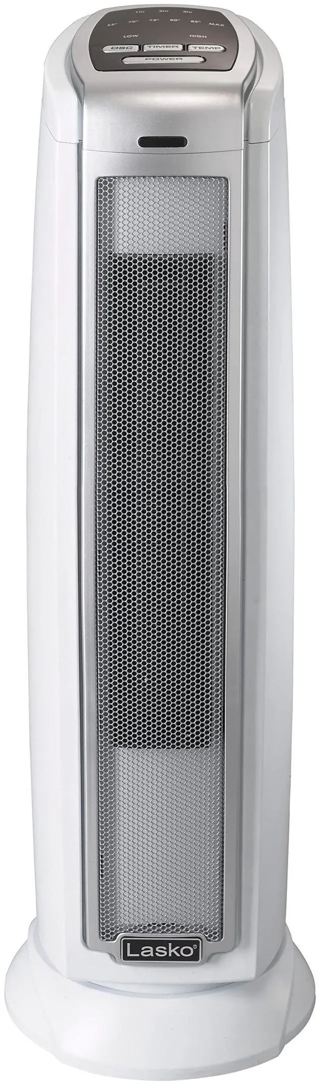 Alt view image 7 of 7 - Oscillating Ceramic Tower Space Heater for Home with Overheat Protection, Timer, 22.5 Inches, Silver, 1500W, 5775
