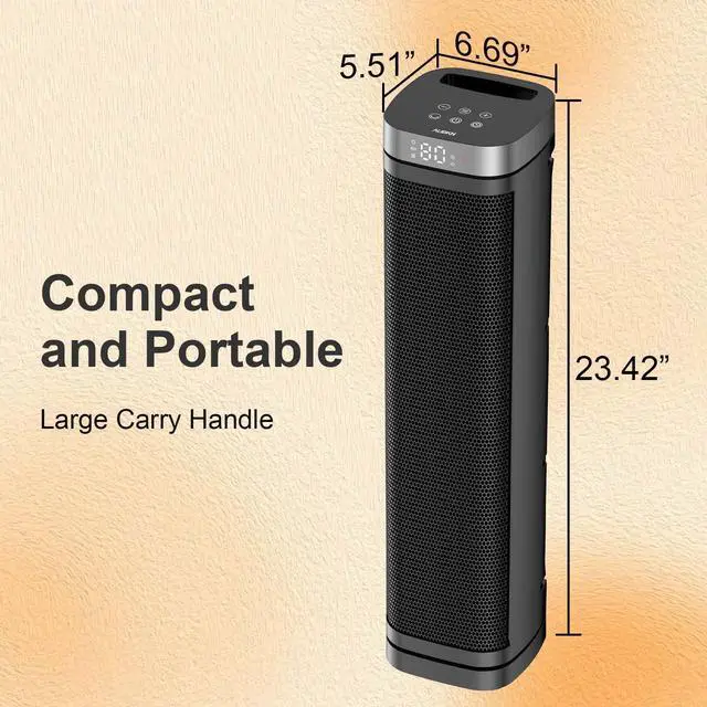 Alt view image 7 of 7 - Portable Space Heater, 1500W Ceramic Heating Fan with Thermostat, Remote Control, 3 Heating Modes, 70° Oscillation, Ideal for Office, Home, and Bedroom Use