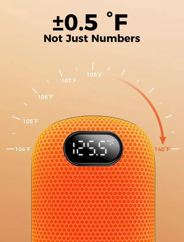 Alt view image 3 of 7 - 10000mAh*2 Hand Warmers Rechargeable 2 Pack, 0.5°F Precision Smart Magnetic Sync Link, 20H Safe Heating, 13.5in² Large Heating Area, Gifts for Christmas, Hunting, Golf, Camping, Skiing