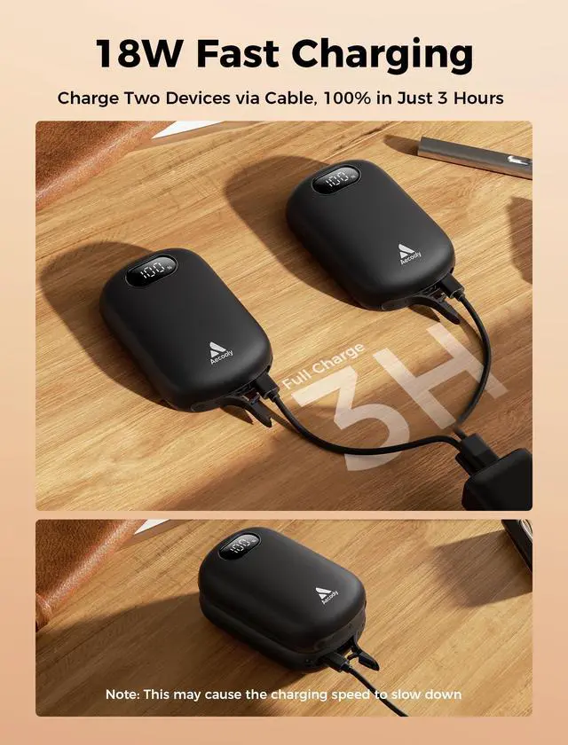 Alt view image 5 of 7 - 10000mAh*2 Hand Warmers Rechargeable 2 Pack, 0.5°F Precision Smart Magnetic Sync Link, 20H Safe Heating, 13.5in² Large Heating Area, Gifts for Christmas, Hunting, Golf, Camping, Skiing