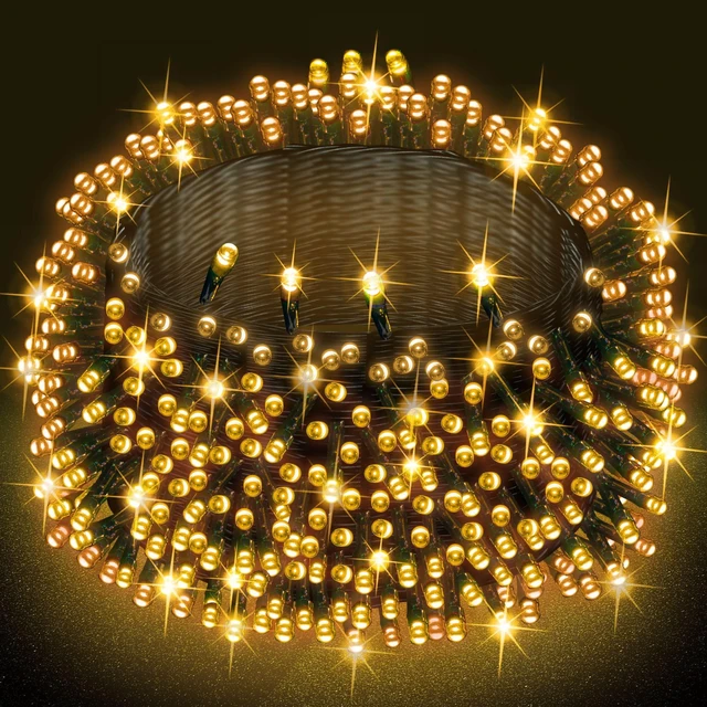 Main image of Warm White Christmas String Lights, 82ft 1000 LED Waterproof Green Wire Fairy Lights with 8 Modes, Outdoor Lights for Xmas Tree Holiday Wedding Party Christmas Decorations