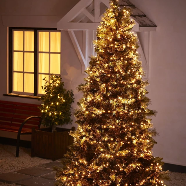 Alt view image 6 of 7 - Warm White Christmas String Lights, 82ft 1000 LED Waterproof Green Wire Fairy Lights with 8 Modes, Outdoor Lights for Xmas Tree Holiday Wedding Party Christmas Decorations