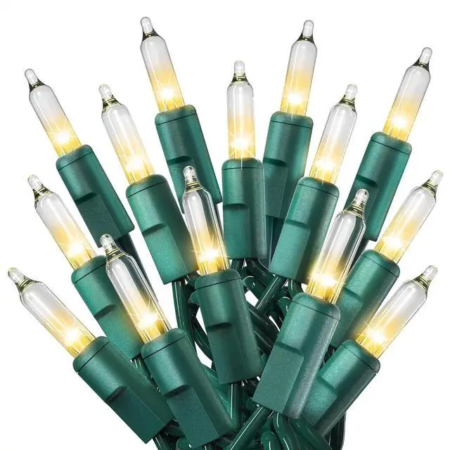 Main image of 500 Count Clear Christmas Tree Lights with Green Wire - 100 ft Warm White Twinkle Lights for Indoor or Outdoor Use - Holiday Fairy String Lights for Christmas Trees or Patios