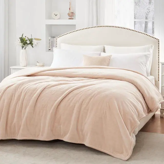 Alt view image 7 of 7 - Electric Blanket Twin Size, Flannel Heated Blanket with 10 Heating Levels & 1-12 Hours Auto Shut Off, Fast Heating Warm Blanket, Machine Washable, Beige, 62 x 84 Inch