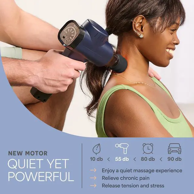 Alt view image 6 of 6 - Massage Gun - Percussion Muscle Massager for Athletes with 8 Massage Heads and 5 Speed Settings - Deep Tissue Back and Muscle Massage Gun for Recovery