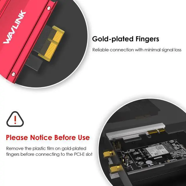 Alt view image 6 of 7 - 2025 New AX5400M WiFi 6E PCIe Network Card, Tri-Band AX210 Wireless Adapter with Bluetooth 5.3, MU-MIMO, WPA3, OFDMA, Low-Profile Bracket, Heat Sink, for Windows 11/10 PC