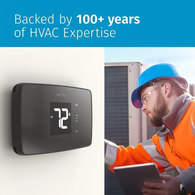 Alt view image 4 of 6 - Sensi Lite Smart Thermostat, Data Privacy, Programmable, Wi-Fi, Easy DIY, Works With Alexa, Energy Star Certified, ST25, Most Systems C-Wire Not Required, Except On Heat/Cool Only and Heat Pump System