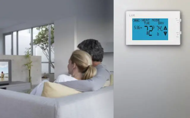 Alt view image 2 of 7 - Products TX9600TS Programmable Large Touchscreen Heating Cooling Thermostat, White