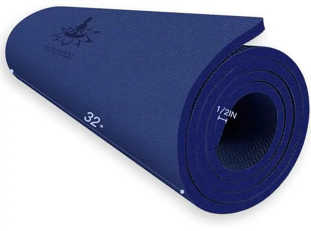 Main image of Extra Thick TPE Yoga Mat - 72"x 32" Thickness 1/2 Inch -Eco Friendly SGS Certified - With High Density Anti-Tear Exercise Mats For Home Gym Travel & Floor Outside (Blue)