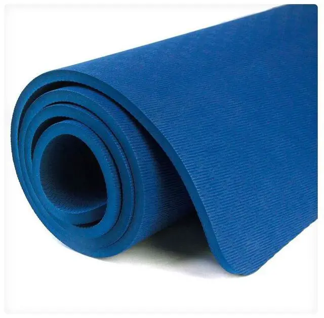 Alt view image 4 of 7 - Extra Thick TPE Yoga Mat - 72"x 32" Thickness 1/2 Inch -Eco Friendly SGS Certified - With High Density Anti-Tear Exercise Mats For Home Gym Travel & Floor Outside (Blue)