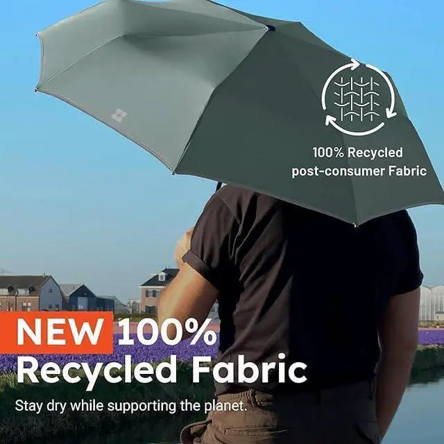 Alt view image 3 of 5 - Premium Small Compact Mini Umbrella for Travel - Windproof, Compact, Easy Auto Open - Resists Up to 45 MPH Winds - Perfect for Rain, Wind, Backpack, Car - Folding Umbrella