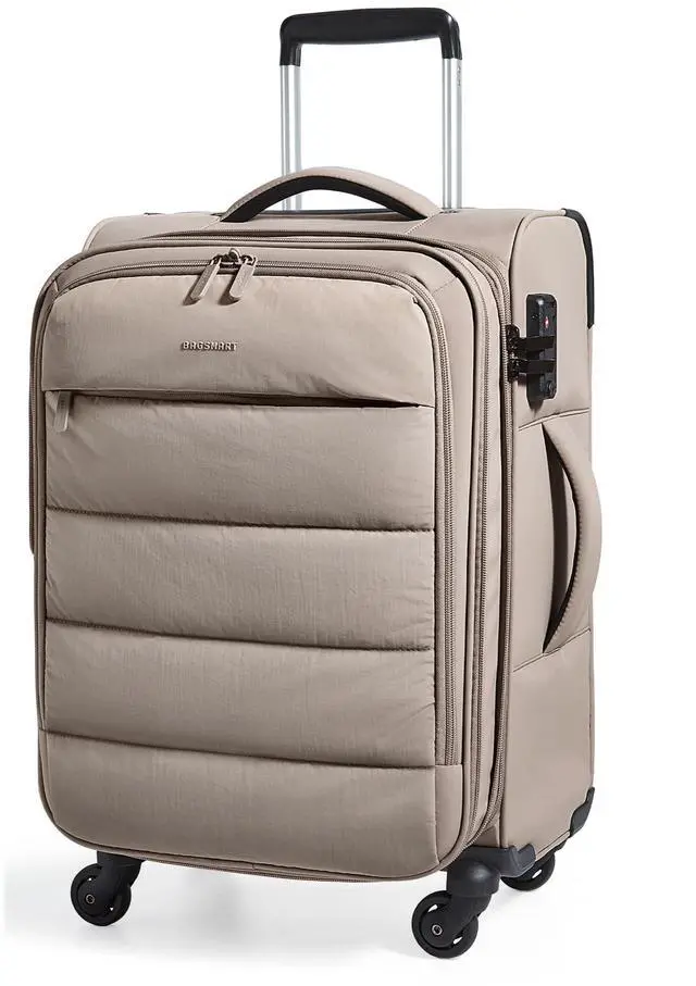 Main image of Carry On Luggage 22x14x9 Airline Approved, 20 Inch Soft Suitcase with Wheels, Lightweight Spinner Carry on Suitcase with PVC Wet/Dry Pockets for Short Trip, Camel