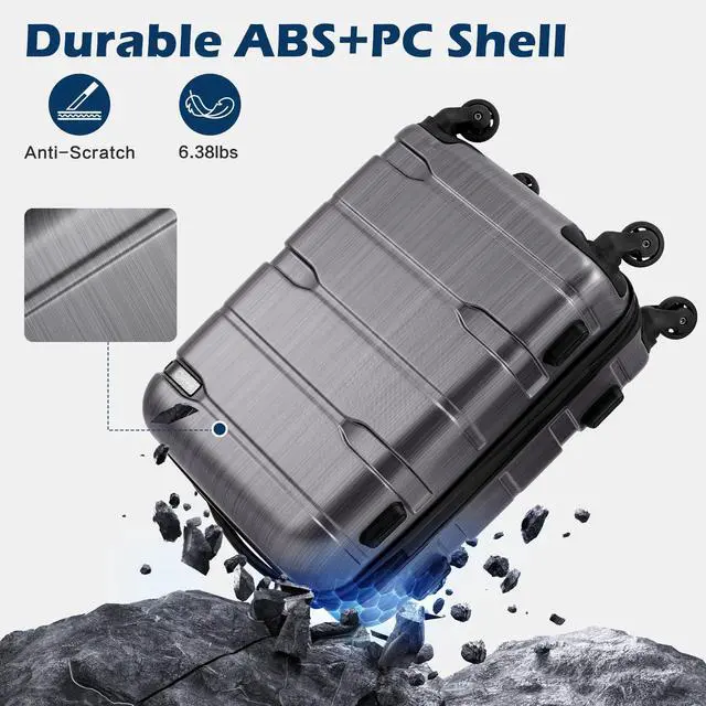 Alt view image 5 of 7 - Luggage Expandable(only 28") Suitcase PC+ABS Spinner Built-In TSA lock 20in 24in 28in Carry on