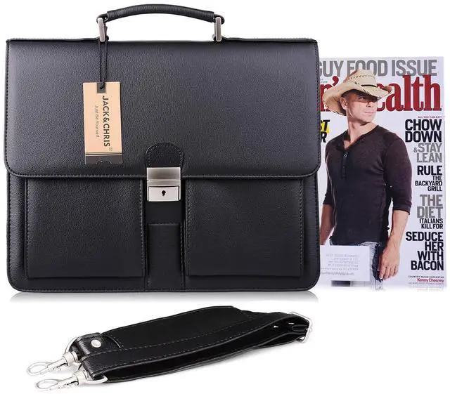 Alt view image 5 of 6 - Mens New PU Leather Attache Briefcase Traditional Messenger Lawyer Bag, MBYX015
