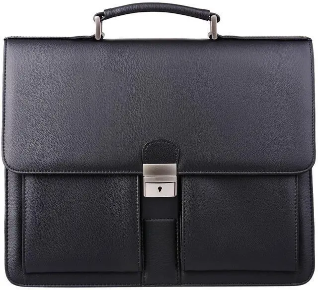 Main image of Mens New PU Leather Attache Briefcase Traditional Messenger Lawyer Bag, MBYX015