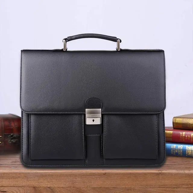 Alt view image 6 of 6 - Mens New PU Leather Attache Briefcase Traditional Messenger Lawyer Bag, MBYX015
