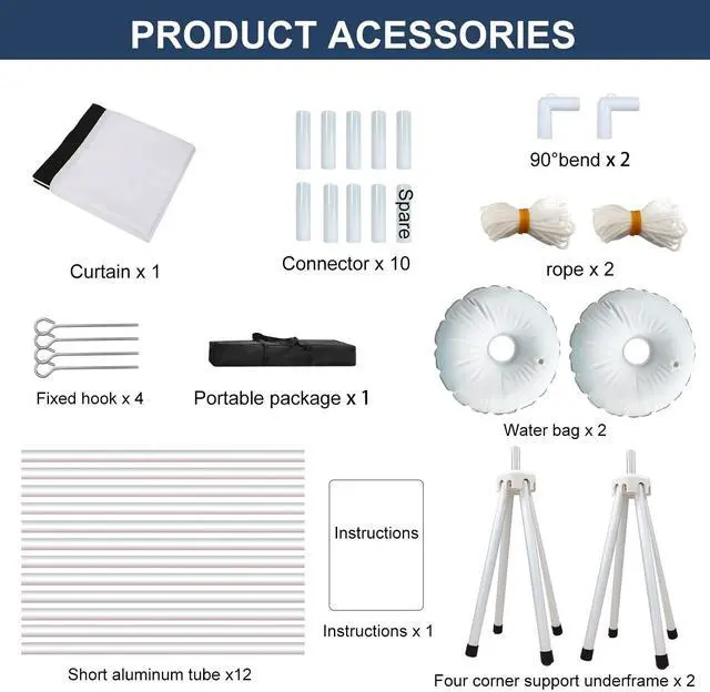 Alt view image 3 of 5 - Projector Screen Portable Outdoor Movie: Projection Screens Stand 4K Cinema 80 inch for Camping White