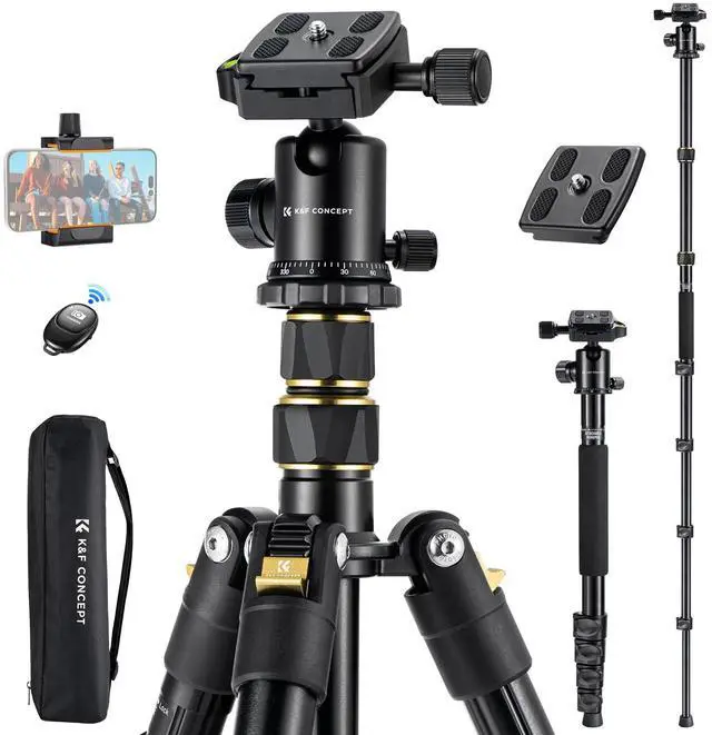 Main image of Camera Tripod72" Aluminum Tripod for Camera, Lightweight and Foldable Travel Tripod with Remote & Extra Quick Release Plate, Professional Camera Tripod Monopod for DSLR Camera and Phone.