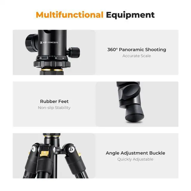 Alt view image 4 of 7 - Camera Tripod72" Aluminum Tripod for Camera, Lightweight and Foldable Travel Tripod with Remote & Extra Quick Release Plate, Professional Camera Tripod Monopod for DSLR Camera and Phone.