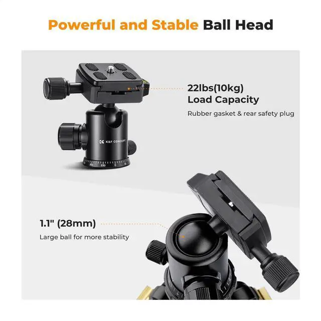 Alt view image 6 of 7 - Camera Tripod72" Aluminum Tripod for Camera, Lightweight and Foldable Travel Tripod with Remote & Extra Quick Release Plate, Professional Camera Tripod Monopod for DSLR Camera and Phone.