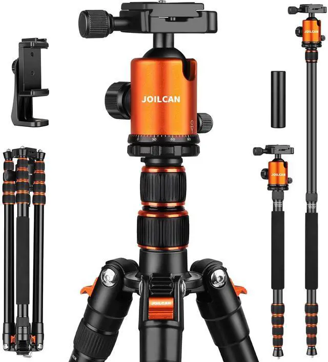 Main image of 80/85 inches Heavy Duty Tripod for Camera and Phone, 85" Camera Monopod Tripods, DSLR Binoculars Spotting Scope Camcorders Video Tripod Stand, 360 Degree Ball Head, 35 lbs Loads