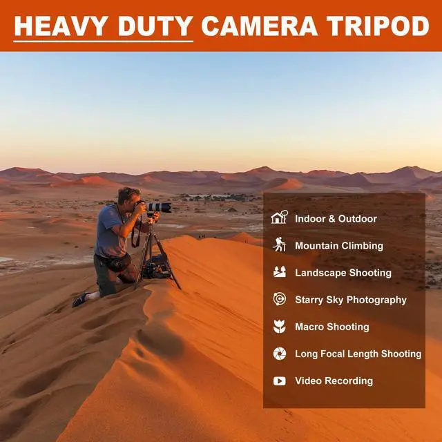 Alt view image 3 of 7 - 80/85 inches Heavy Duty Tripod for Camera and Phone, 85" Camera Monopod Tripods, DSLR Binoculars Spotting Scope Camcorders Video Tripod Stand, 360 Degree Ball Head, 35 lbs Loads