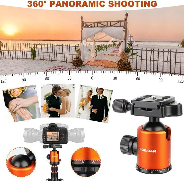 Alt view image 6 of 7 - 80/85 inches Heavy Duty Tripod for Camera and Phone, 85" Camera Monopod Tripods, DSLR Binoculars Spotting Scope Camcorders Video Tripod Stand, 360 Degree Ball Head, 35 lbs Loads