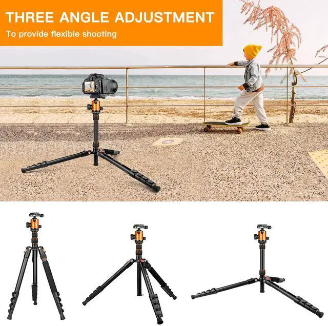 Alt view image 7 of 7 - 82" Tall Camera Tripod Heavy Duty, Aluminum DSLR Tripod Monopod for Photography Travel, Professional Camera Stand for Spotting Scope Telescope Binocular