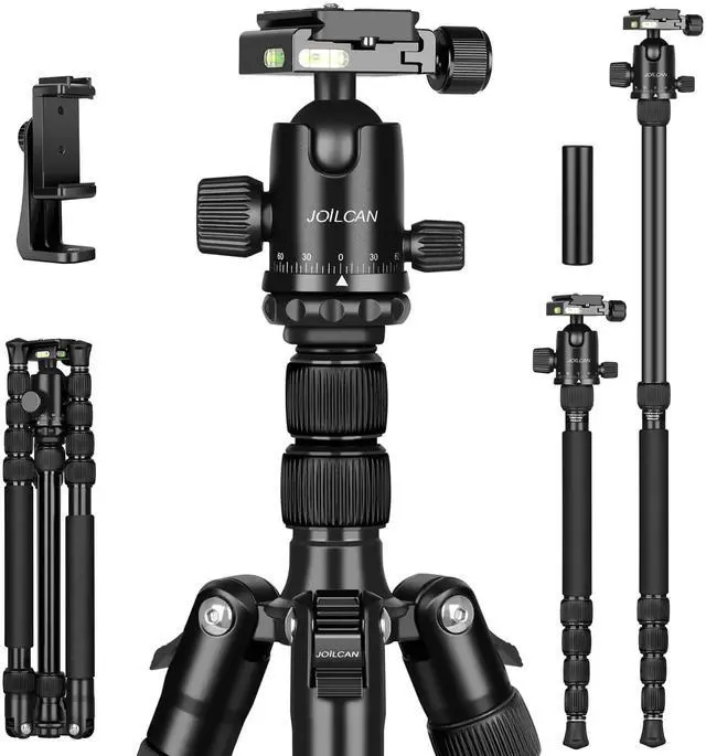 Main image of 80/85 inches Heavy Duty Tripod for Camera and Phone, 85" Camera Monopod Tripods, DSLR Binoculars Spotting Scope Camcorders Video Tripod Stand, 360 Degree Ball Head, 35 lbs Loads