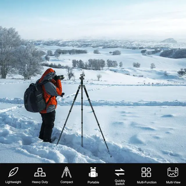 Alt view image 3 of 7 - 80/85 inches Heavy Duty Tripod for Camera and Phone, 85" Camera Monopod Tripods, DSLR Binoculars Spotting Scope Camcorders Video Tripod Stand, 360 Degree Ball Head, 35 lbs Loads