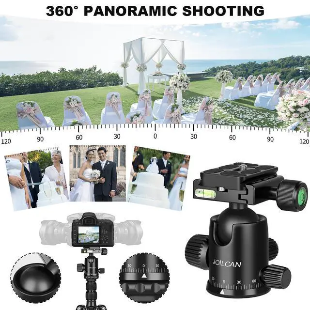 Alt view image 6 of 7 - 80/85 inches Heavy Duty Tripod for Camera and Phone, 85" Camera Monopod Tripods, DSLR Binoculars Spotting Scope Camcorders Video Tripod Stand, 360 Degree Ball Head, 35 lbs Loads