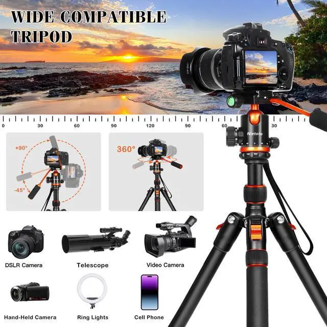 Alt view image 4 of 7 - Camera Tripods & Projector Stand, 2 in1 Tripod for Camera with Removable Metal Tray, Heavy Duty Tripod for DSLR. Projector. Sheet Music and Tablet, Extra Metal Spikes and Carry Bag