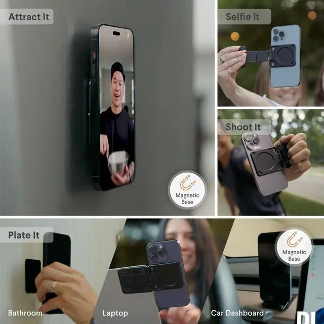 Alt view image 5 of 5 - Stance+ 10-in-1 MagSafe Super Gadget, Magnetic Tripod Stand, Car Vent+Dash+CD Mount, Finger Holder, Airplane Mount, Selfie Stick, More