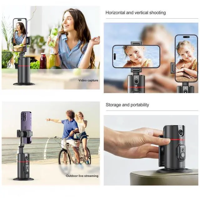 Alt view image 5 of 6 - Auto Face Tracking Tripod Remote Control,Smart Tracking Phone Holder,360° Rotation Face Body Phone Camera Mount Gesture Control with Tripod Stand for Live Streaming Video,Chat Face timeMeeting