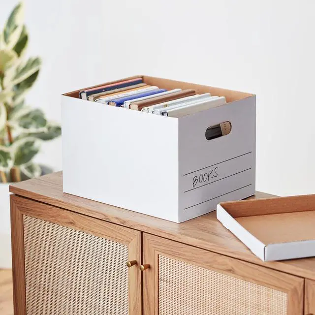 Alt view image 7 of 7 - Basics Storage/Filing Boxes with Lift-Off Lid - Letter/Legal Size, Sturdy, Easy Assembly, White, 16.2" L x 12.5" W x 10.5" H, Pack of 20