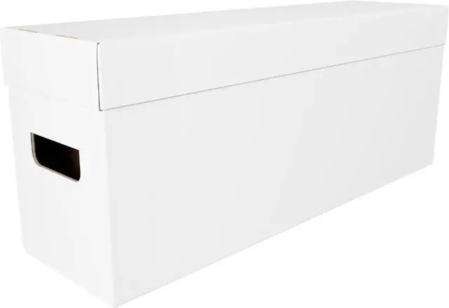 Alt view image 7 of 7 - Max Protection Comic Book Storage Box - 2 Count Long Comic Book Boxes with White Corrugated Cardboard - Stackable Bin, Thick Case, Book Containers with Lid - Ideal for Comics, Magazines, Collectibles