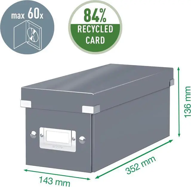 Alt view image 4 of 6 - Leitz CD Storage Box, Yellow, Click and Store Range, 60410016