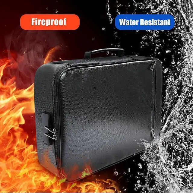 Alt view image 2 of 7 - Fireproof Document Organizer Box With Lock, Important File Organizer Document Safe Storage Bag, Portable Office Home Travel Document Bag For Passport, Laptop, Files, Certificates