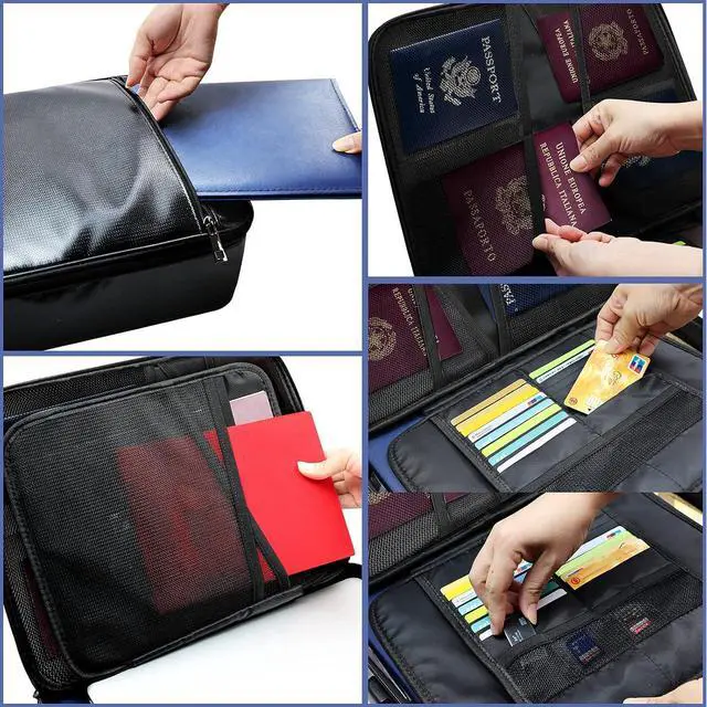 Alt view image 5 of 7 - Fireproof Document Organizer Box With Lock, Important File Organizer Document Safe Storage Bag, Portable Office Home Travel Document Bag For Passport, Laptop, Files, Certificates