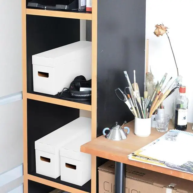 Alt view image 5 of 7 - Max Protection Comic Book Storage Box - 2 Count Long Comic Book Boxes with White Corrugated Cardboard - Stackable Bin, Thick Case, Book Containers with Lid - Ideal for Comics, Magazines, Collectibles