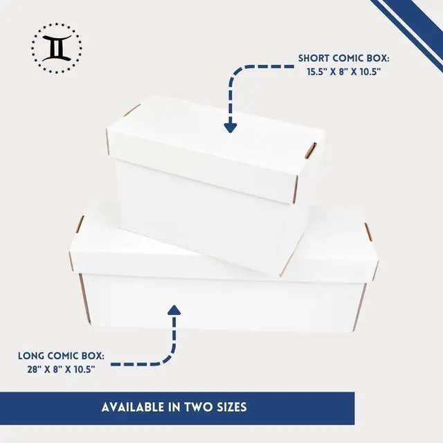 Alt view image 7 of 7 - Long Comic Book Storage Box  USA-Made, Holds 250-300 Comics & 250 Pounds Strength Tested Versatile Gemini Comic Book Box/Bin (Lids included)  Thick-Grip, No Glued Seams, Acid-free (Pack of 1)