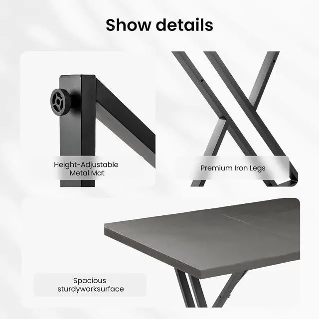 Alt view image 3 of 7 - 70.9Inch Office Desk, Executive Office DeskModern Industrial Style, Z-Shaped Table Legs, Country Black Wood Grain Top, for Home Office, Study, Conference (Ash Black)