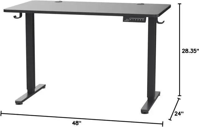 Alt view image 3 of 7 - ErGear Height Adjustable Electric Standing Desk, 47.2 x 23.6 Inches Sit Stand up Desk, Memory Computer Home Office Desk with Two-Piece Desktop (Black)