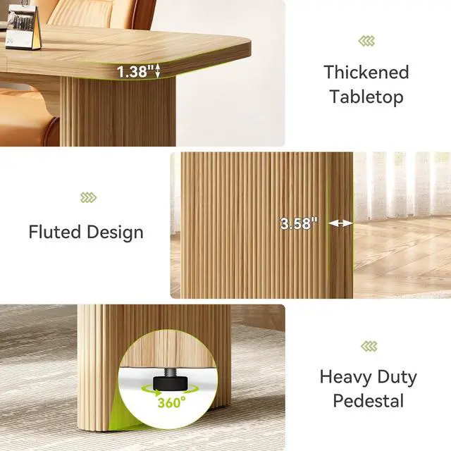 Alt view image 6 of 7 - LITTLE TREE 62-Inch Home Office Computer Desk, Large Writing Desk with Textured Double Base, 5 ft Conference Meeting Seminar Table for Office