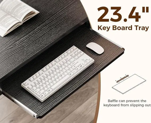 Alt view image 6 of 7 - AODK 59 Inch L Shaped Desk with 4 Drawers, Reverisble Computer Desk with Keyboard Tray & Pegboard, Home Office Desk with Storage Shelves & CPU Stand, Gaming Desk with Led Lights & Power Outlets, Black