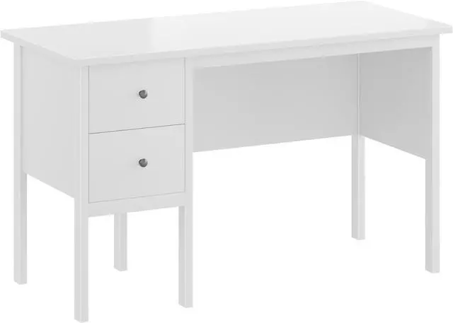 Alt view image 7 of 7 - BHG Computer Desk with Drawers,Modern White Home Office Desk with Storage Filing Cabinet, Vanity Desk Makeup Dressing Table for Bedroom,Small Writing Table PC Desks for Study(White, 43.3")
