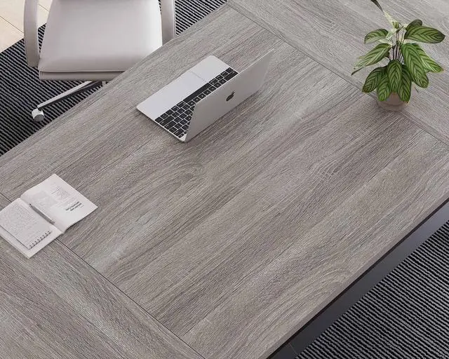 Alt view image 4 of 7 - LVB Large Desk, 70.8 Extra Long Computer Desk for Home Office, Industrial Wide Work Desks for Writing Study in Bedroom, Simple Wood Metal Gaming Desk Executive Workstation Dual Monitor, Light Grey