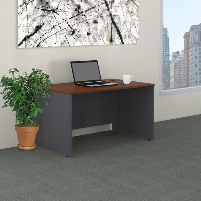 Alt view image 2 of 4 - Bush Furniture Series C Bushell Desk, Office Workstation for Professional Use, Compact Desktop Solution for Workspace, 48W x 30D, Hansen Cherry