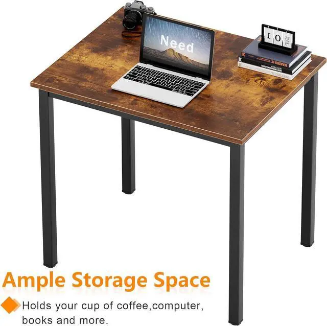 Alt view image 7 of 7 - Need Small Computer Desk for Home&Office- 31.5'' Length Small Writing Desk Gaming Desk Students Laptop Use, Rustic Brown Desktop & Black Frame AC3FB(8060)