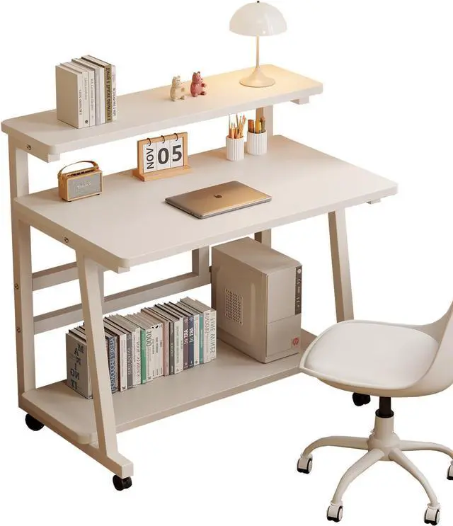 Main image of 31.5 Inch Home Office Desk for Small Space,Rolling Computer Desk with Wheels,Student Study Table for Bedroom.